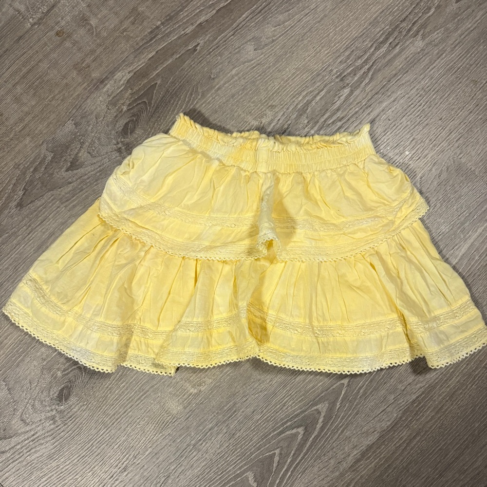 LoveShackFancy Yellow Ruffle Skirt